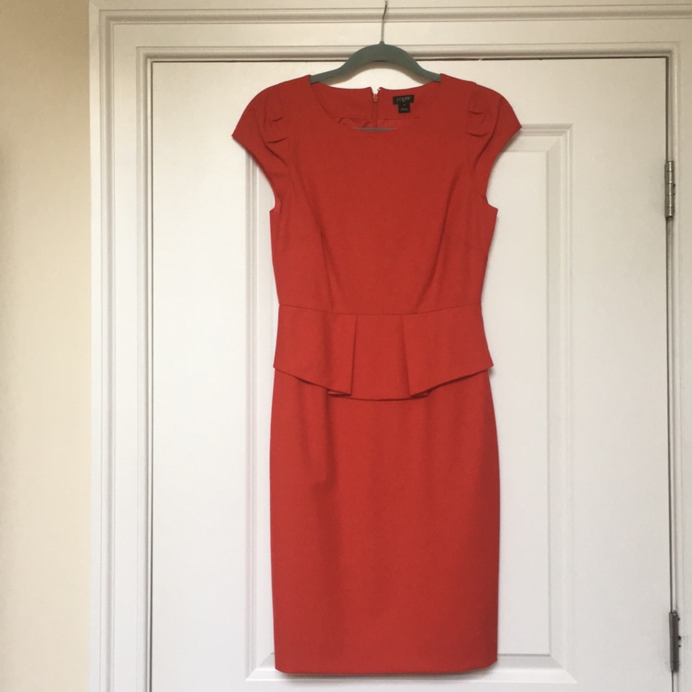 J. Crew Red peplum dress
